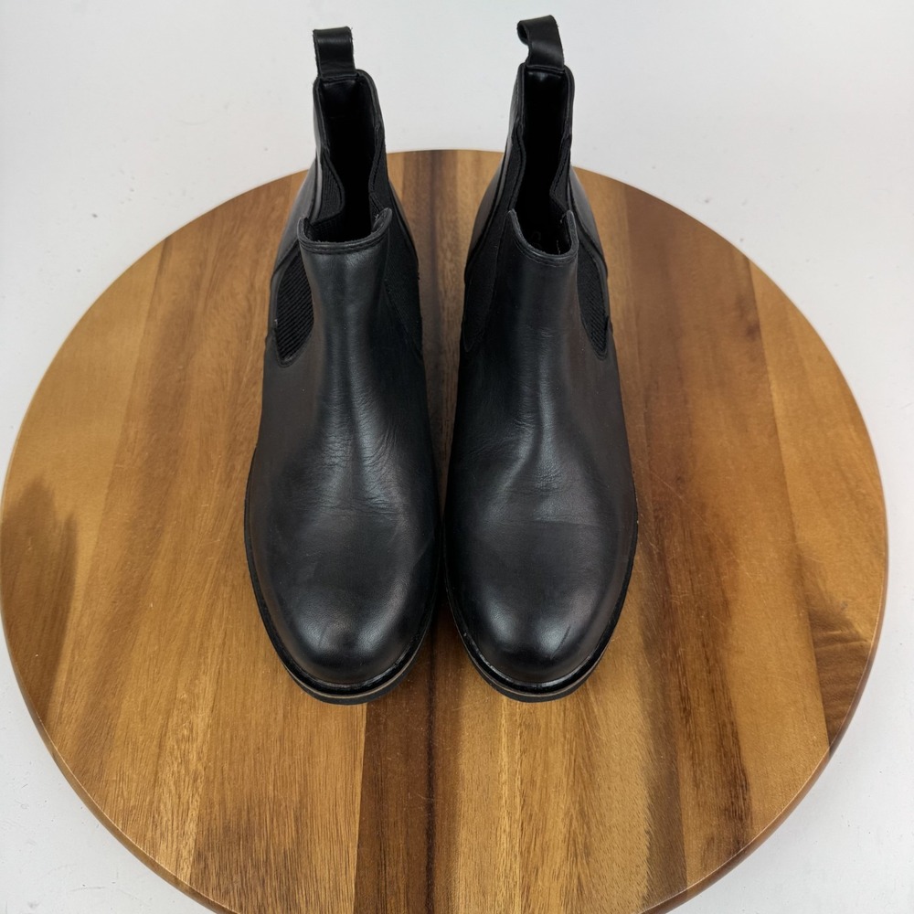 Womens Softwalk Wildwood Black Leather Comfort Chelsea Wedge Boots Size 9.5 M View 4
